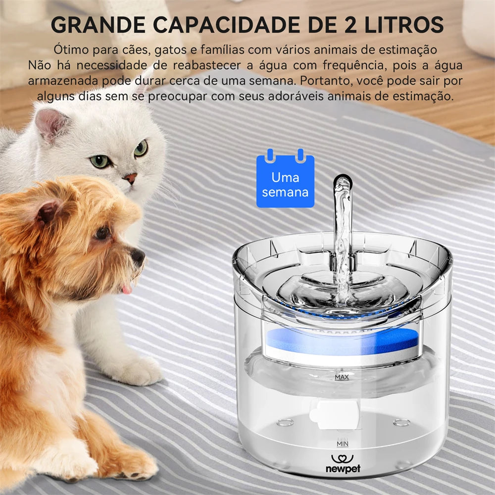 Fonte de Água Automática Newpet para Gatos e Cães